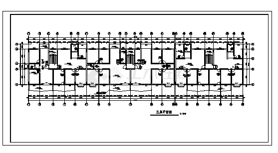 4038平方米五层带阁楼小区住宅楼建筑施工cad图(带地下室设计图，共九张)-图二