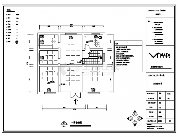 二楼现代欧式风格装修施工cad图(带效果图，共二十六张)-图二