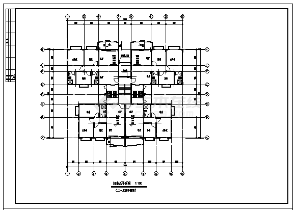 六层住宅楼建筑施工cad图，共八张-图二