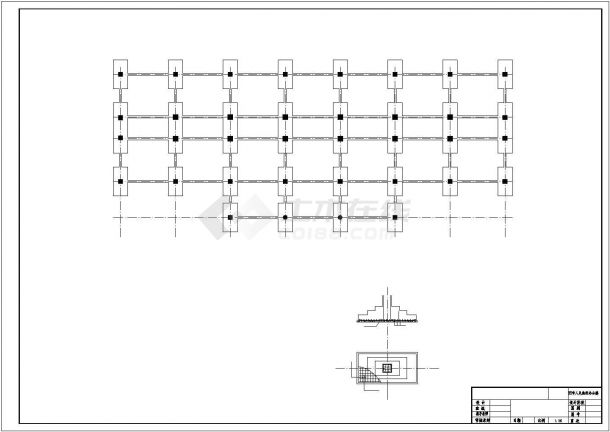 某八层框架办公楼工程招标设计完整CAD资料（计算书、结构图纸）-图一