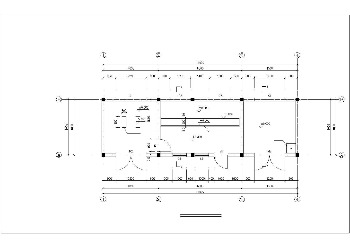 某地小型配电房建筑设计CAD图纸
