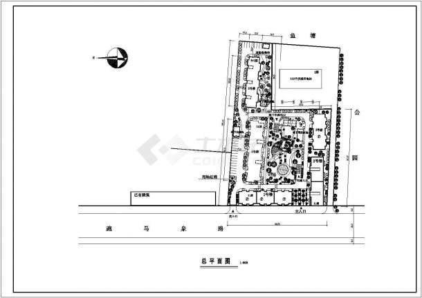 某高层住宅小区规划设计cad总平面方案图纸-图一