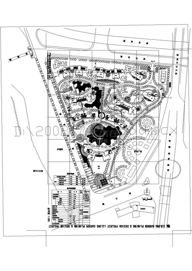 某高层住宅小区规划设计cad总平面施工图（含技术经济指标）-图一