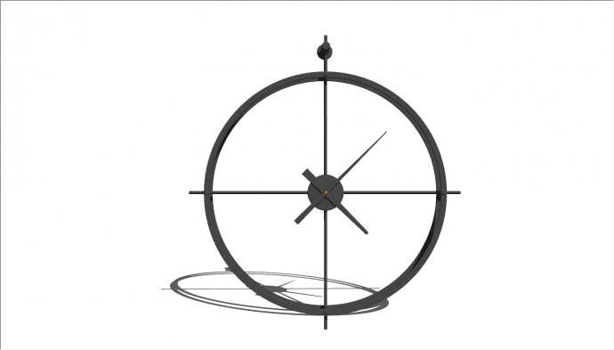 北欧原型时钟装饰摆件su模型_图1