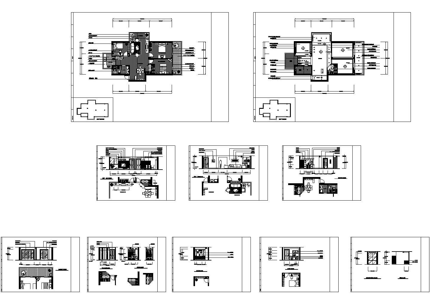 某地区小区日式建筑户型设计方案施工总CAD图