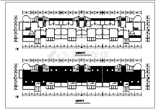 某六层带阁楼住宅楼建筑施工cad图，共五张-图一