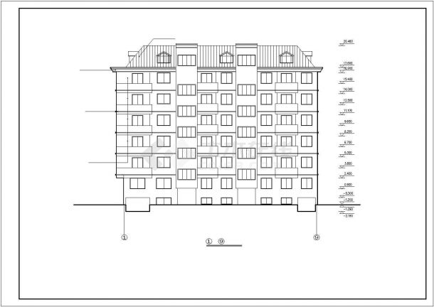 某地多层格局住宅楼建筑施工CAD图纸-图二