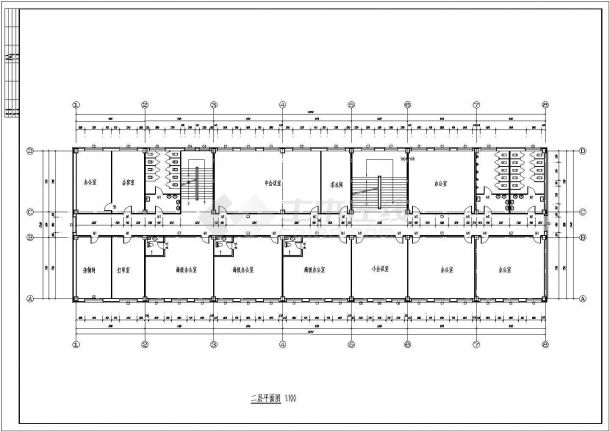 某五层框架办公楼毕业设计CAD资料（计算书、结构图纸）-图二