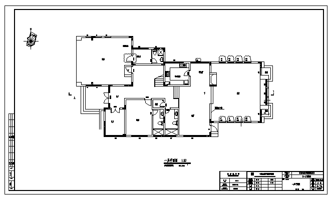 某三层A型别墅建筑施工cad图，共六张_图1