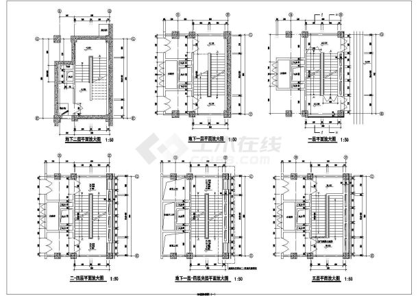 某商场楼梯电梯CAD设计施工图-图一