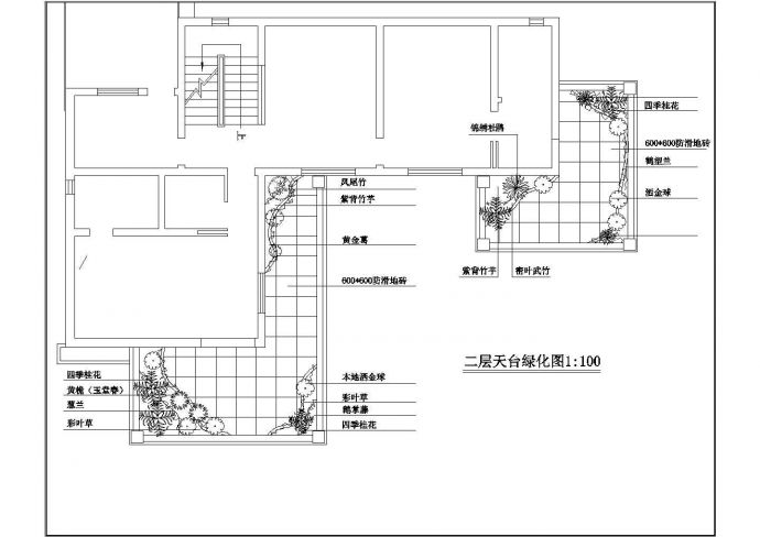 某庭院CAD环境绿化设计施工图纸_图1