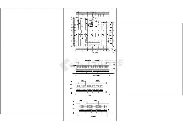 某长34.7米宽32.9米，2层菜市场CAD建筑扩初图【平立剖】-图二