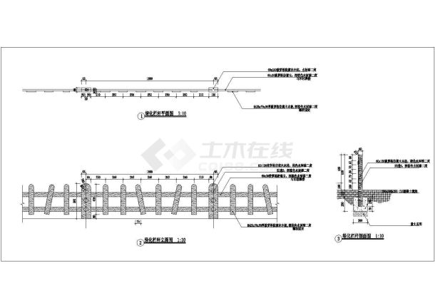 木栅栏绿地护栏绿地矮栏杆施工图详图-图一