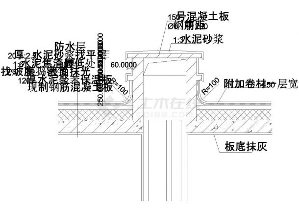 许昌市某村镇私人民用住宅楼檐口建筑设计CAD施工图-图二