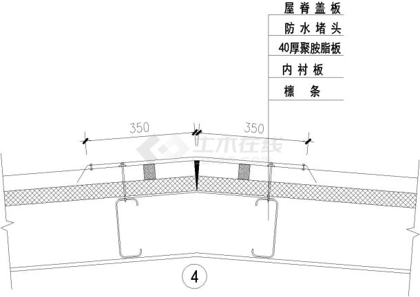 金华市某居住区高档私人别墅屋脊建筑设计CAD施工图-图一