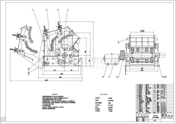 某标准型号PFC1214 反击式破碎机设计施工完整CAD图纸-图一