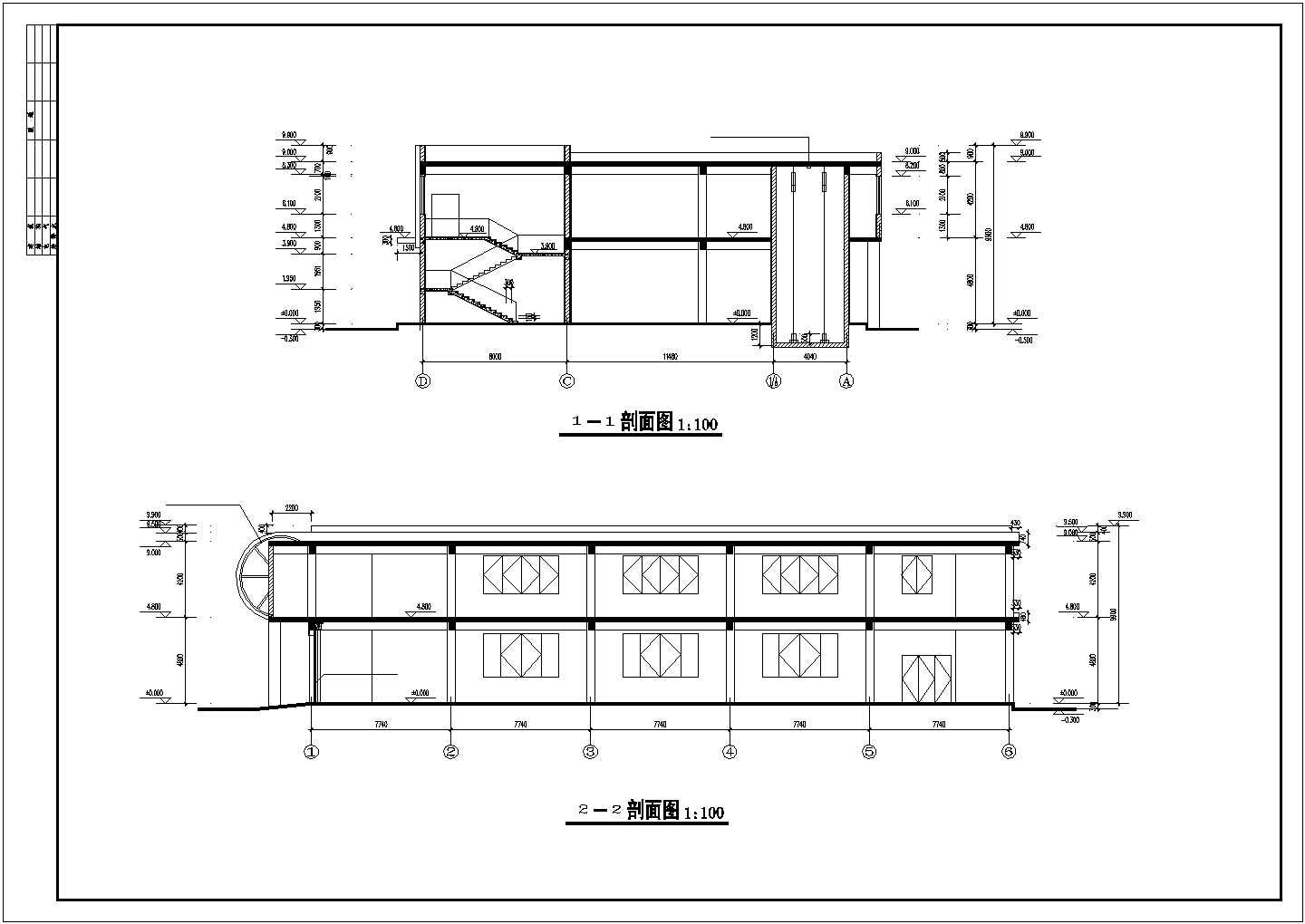 成都某印刷厂2千平米2层印刷厂房建筑设计CAD图纸（含总图）