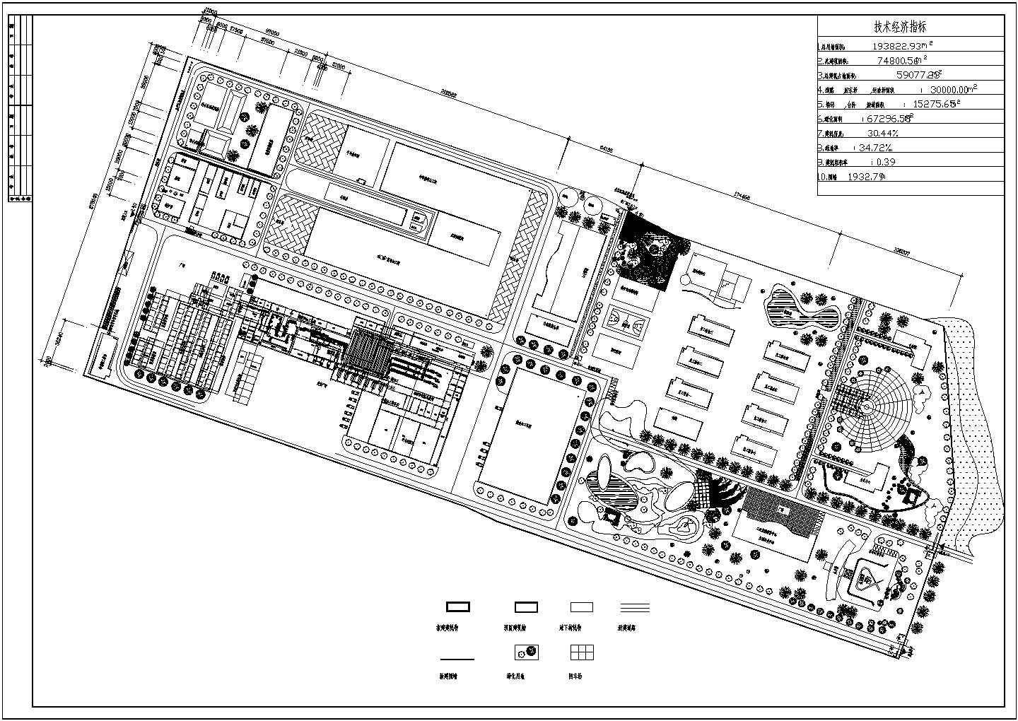 某地区大型厂区绿化种植规划布置平面CAD设计施工完整图纸