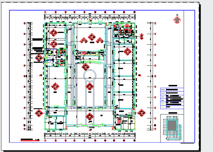 某多功能会所建筑设计cad图纸，含效果图_图1