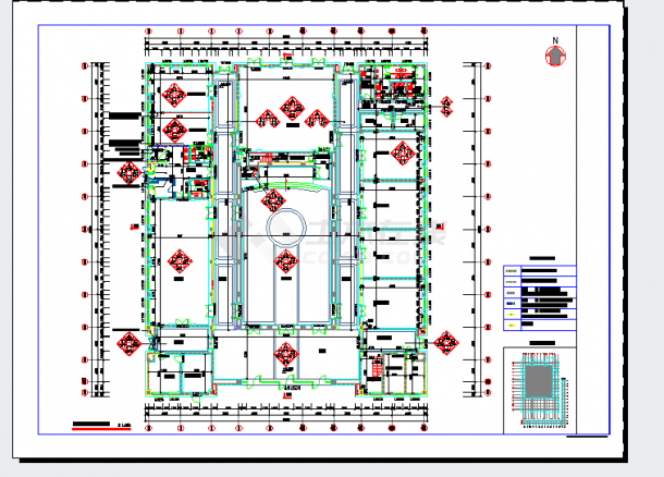 某多功能会所建筑设计cad图纸，含效果图-图二