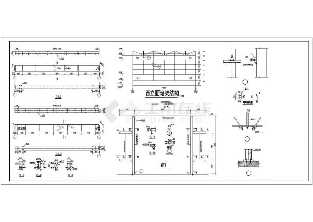 青岛市某啤酒厂900平米单层排架结构生产厂房建筑设计CAD图纸-图二