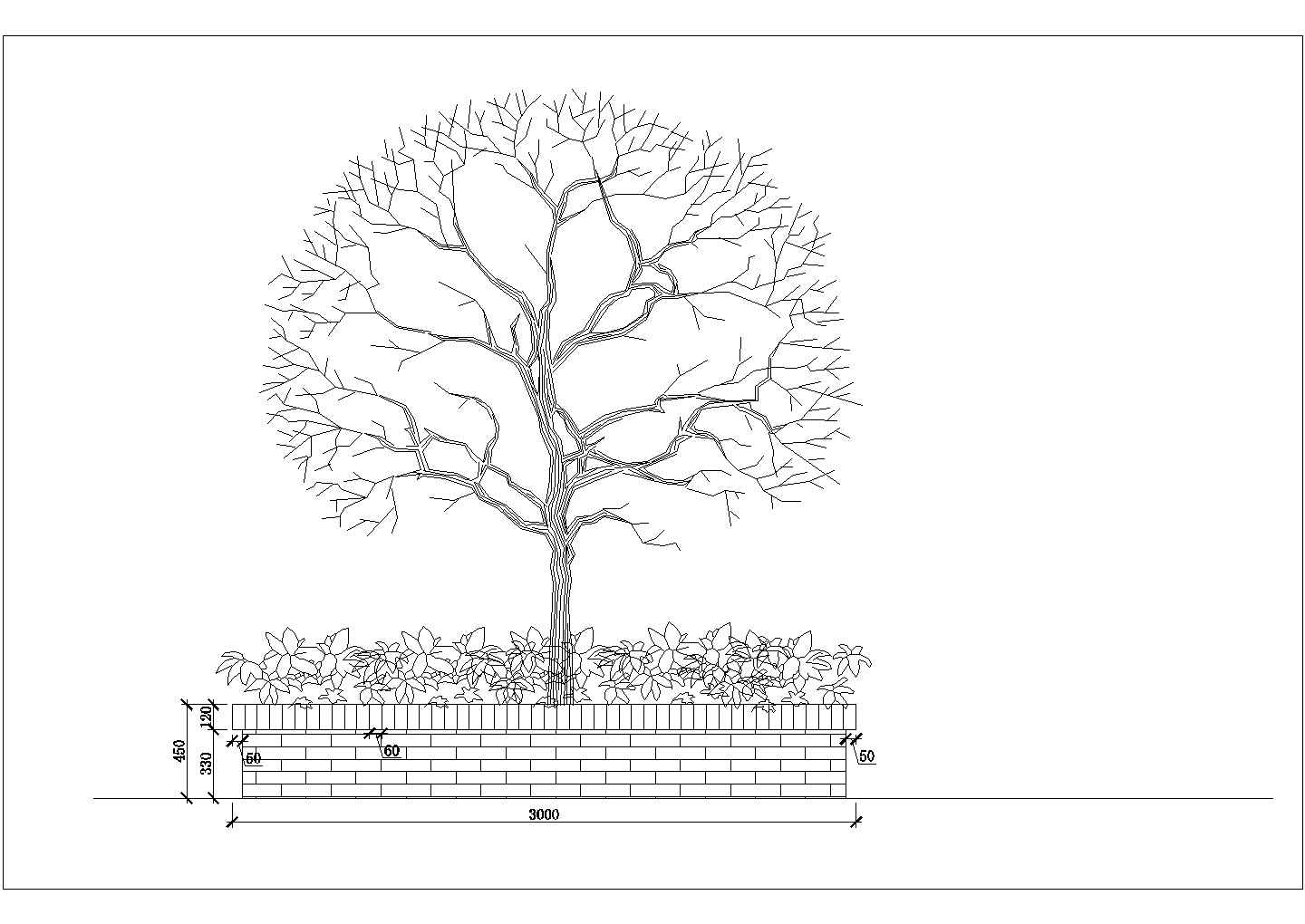 典型园林树池做法二cad图纸（甲级院设计）