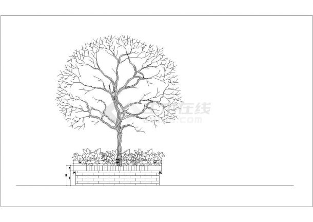 典型园林树池做法设计cad施工图纸（标注详细）-图二