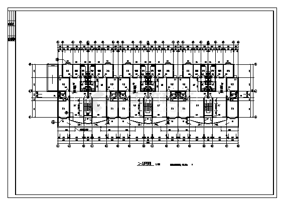 6580平方米某市六层带坡屋顶碧海花园住宅建筑施工cad图，共十一张-图一