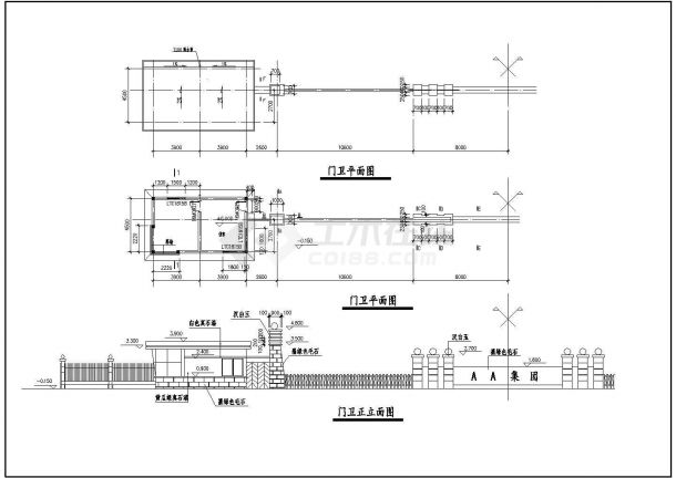 某物流厂区门卫CAD建筑设计方案图-图一