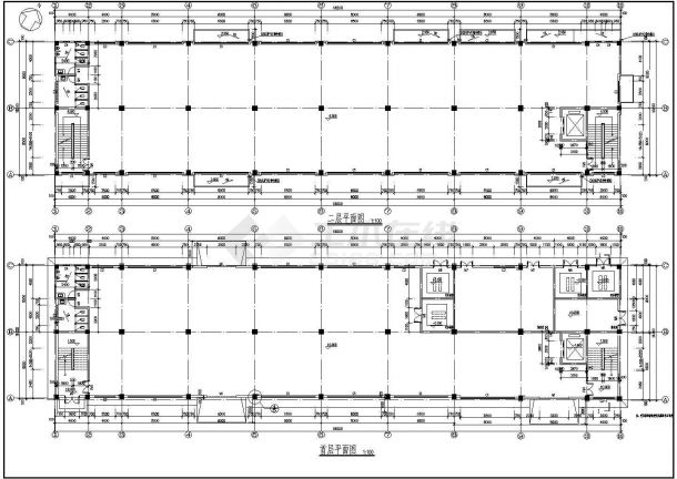 珠海市某投资公司4400平米三层框架结构厂房全套建筑设计CAD图纸-图二