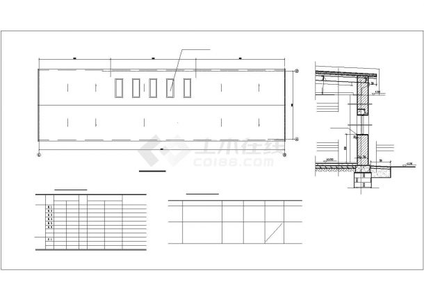 深圳市某电子仪表厂2150平米单层钢架结构加工厂房建筑设计CAD图纸-图一