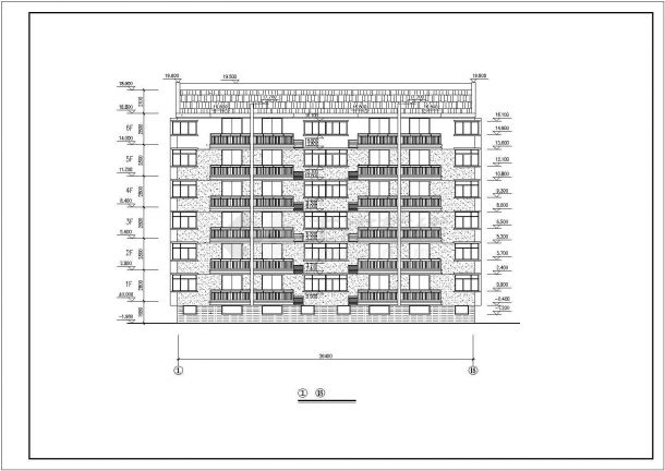 某六层住宅楼施工CAD图纸设计方案-图二