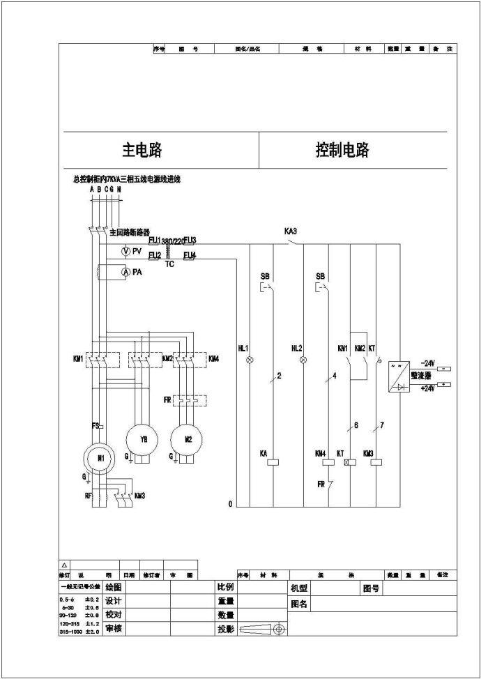 设备控制器_车间三辊卷板机改造电路图_图1