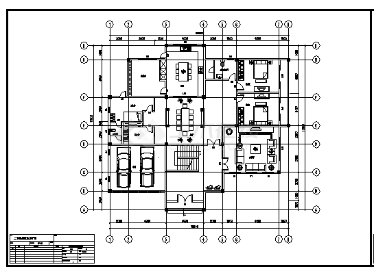 某二层别墅二号楼建筑施工cad图，共三张-图二