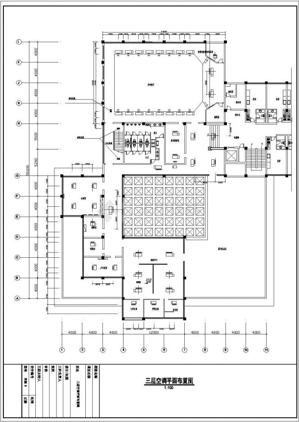 宾馆空调配电条件CAD基础平面布置参考图-图二