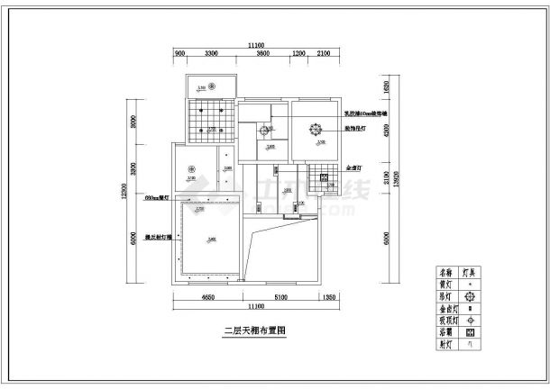 某复式住宅楼室内装修设计cad全套施工图（标注详细）-图二