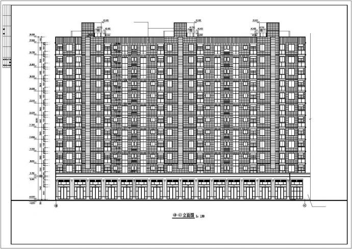 南京市裕华小区11层框架结构商住楼全套建筑设计CAD图纸（含跃层）_图1