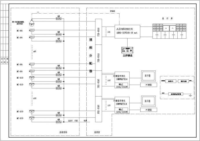 某工厂监控报警CAD设计系统图_图1