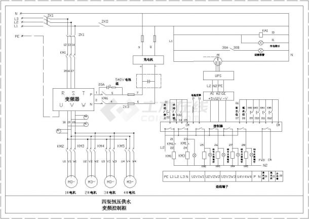 某消防泵应急电源CAD设计图-图一