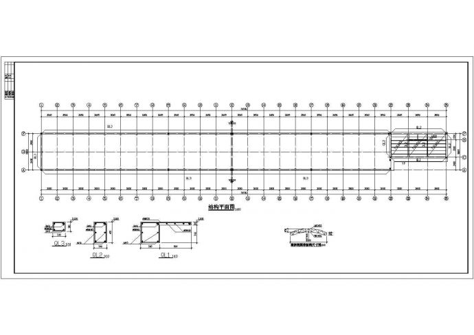 某单层轻钢结构自行车车棚设计cad建筑施工图（标注详细）_图1