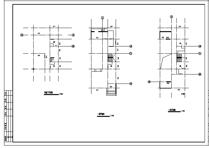 240平方米三层带半地下室单体别墅建筑施工cad图，共五张_图1
