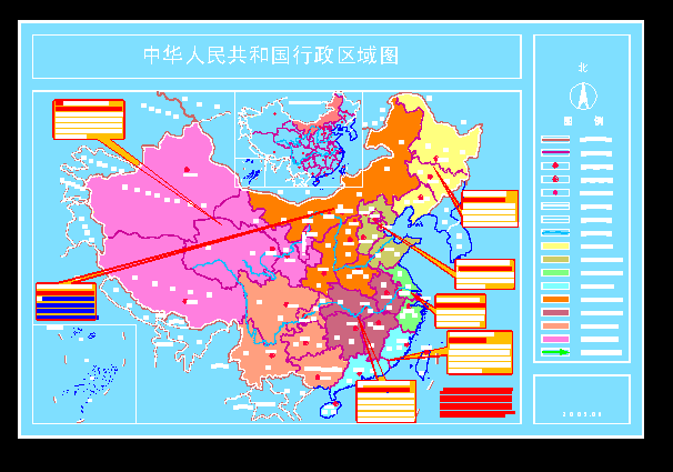 经典中国行政区划图(中国地图CAD版）（标注详细）_图1
