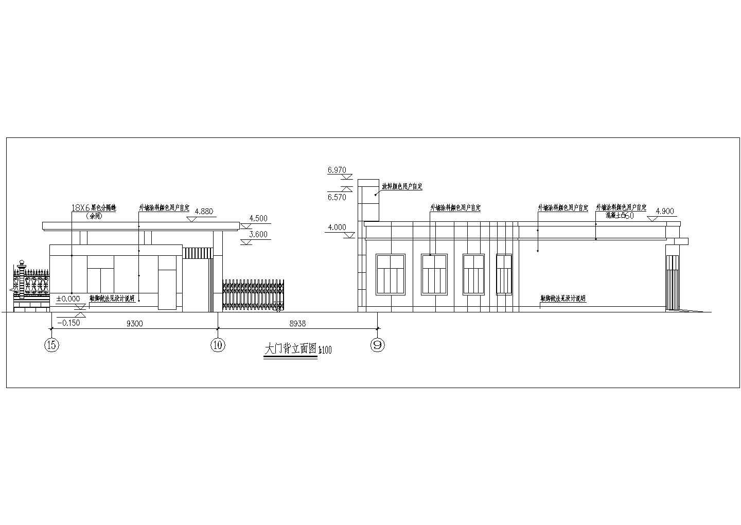 公司传达室建筑设计全套CAD图纸