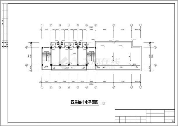 长33.2米 宽6.2米 3层局部6层宿舍楼给排水设计图-图二