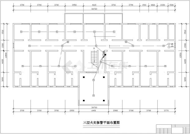 长34.76米 宽13.55米 3层住院楼给排水设计图-图一