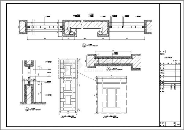 某大型标准酒店大堂立面装修详细设计施工CAD图纸-图二