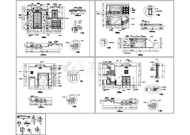 某大型标准建筑别墅客厅装修设计施工CAD图纸-图一