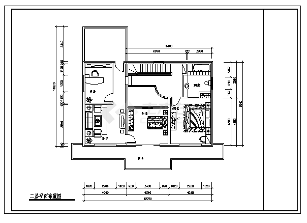 二层别墅全套装饰施工cad图，共十二张-图二