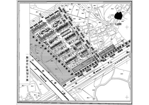 某高档居住区规划设计cad总平面方案图（含技术经济指标及户型图）-图二