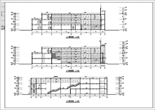 某多层砖混结构学校食堂设计cad全套建筑施工图（标注详细）-图二